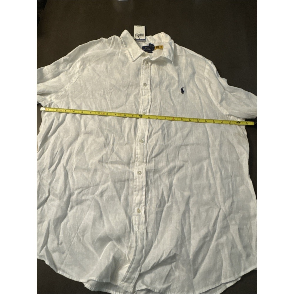 Polo Ralph Lauren White LINEN Long Sleeve Relax Fit Button Down Shirt - Picture 5 of 7